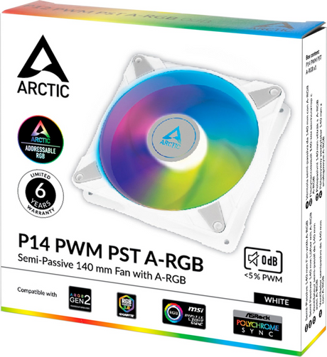 ARCTIC P14 PWM PST A-RGB 140mm 4-pin ventilator, bel