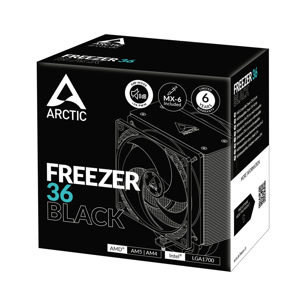 ARCTIC Freezer 36 Black, hladilnik za desktop procesorje INTEL/AMD