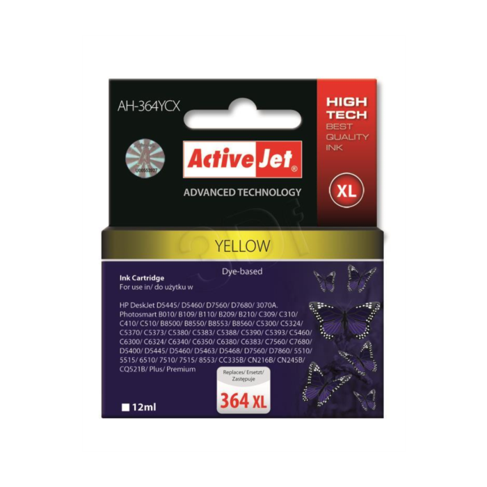 ActiveJet rumeno črnilo HP CB325EE 364 XL