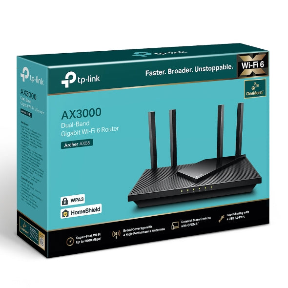 TP-LINK usmerjevalnik Archer AX55 AX3000 Dual Band Gigabit usmerjevalnik Wi-Fi 6