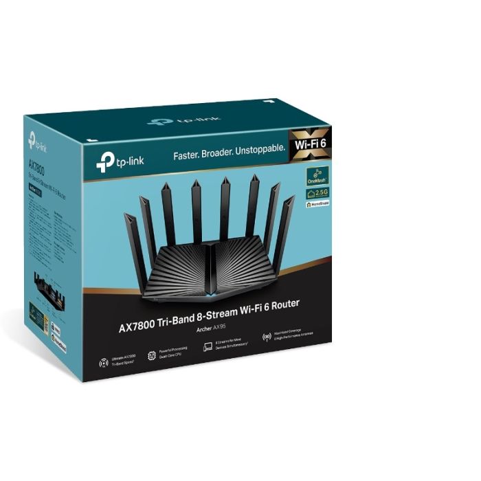 TP-LINK usmerjevalnik Archer AX95 AX7800 Tri Band Gigabit usmerjevalnik Wi-Fi 6