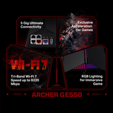TP-LINK Archer GE550 – BE9300 tripasovni Wi-Fi 7 USB 3.0 5Gbps LAN gaming usmerjevalnik