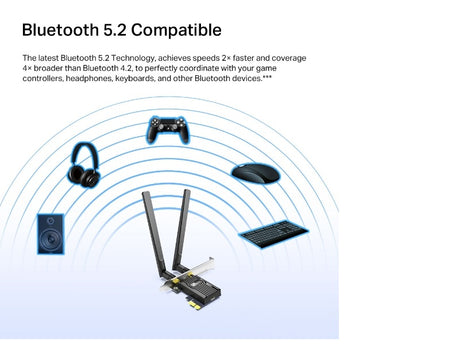 TP-LINK AX3000 Wi-Fi 6 Bluetooth 5.2 PCIe Adapter