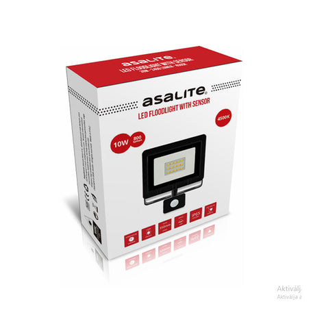 ASALITE LED reflektor 10W 4500K, 800Lm + senzor