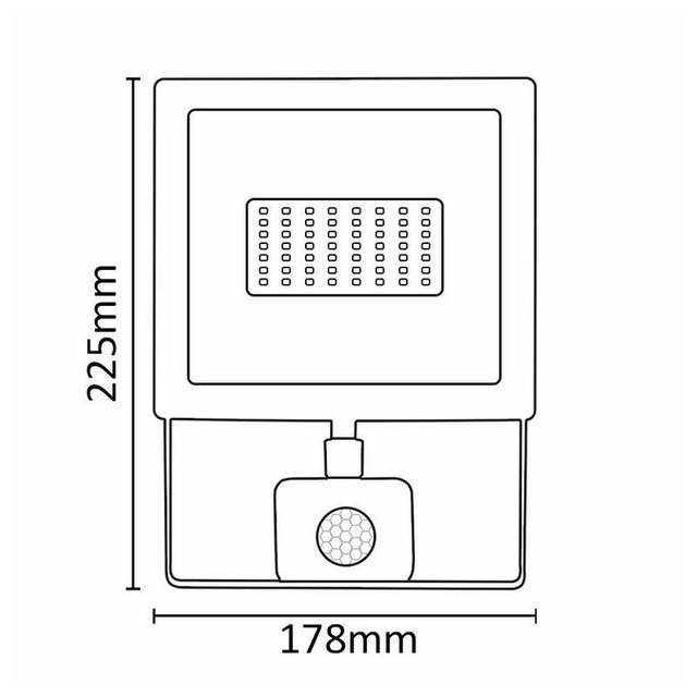 Asalite LED bel reflektor Slim 50W 4500K (4500 lumnov) + senzor