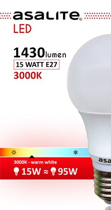 ASALITE LED sijalka E27 15W 3000K 1430lm