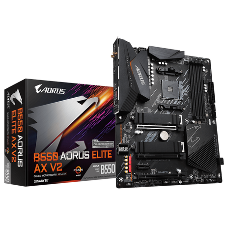 GIGABYTE B550 AORUS ELITE AX V2, DDR4, SATA3, USB3.2Gen2, DP, 2.5GbE, WIFI, AM4 ATX