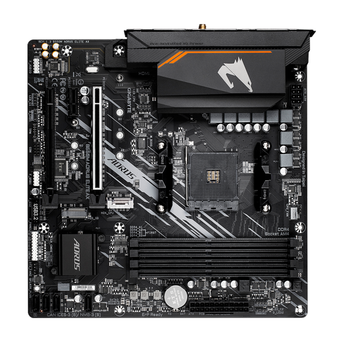 GIGABYTE B550M AORUS ELITE AX, DDR4, SATA3, USB3.2Gen1, HDMI, AM4 mATX