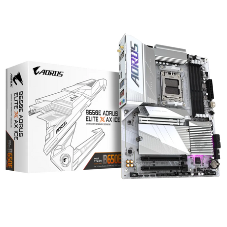 GIGABYTE B650E A ELITE X ICE, DDR5, SATA3, USB3.2Gen2x2, DP, 2.5GbE, WiFi 6E, AM5 ATX