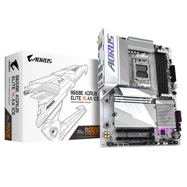 GIGABYTE B650E A ELITE X ICE, DDR5, SATA3, USB3.2Gen2x2, DP, 2.5GbE, WiFi 6E, AM5 ATX