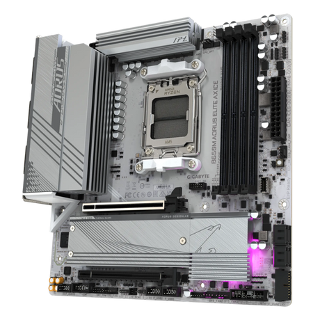GIGABYTE B650M AORUS ELITE AX ICE, DDR5, SATA3, USB3.2Gen2x2, DP, 2.5GbE, WiFi 6E, AM5 mATX