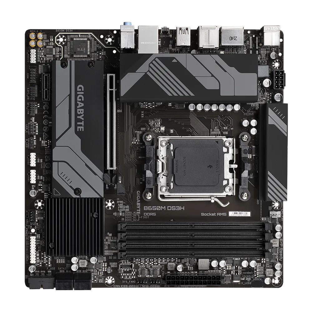 GIGABYTE B650M DS3H, DDR5, SATA3, USB3.2Gen2, DP, 2.5GbE, AM5 mATX