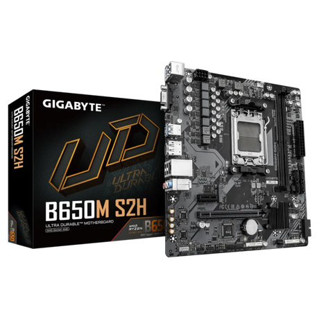 GIGABYTE B650M S2H, DDR5, SATA3, USB3.2Gen1, DP, AM5 mATX