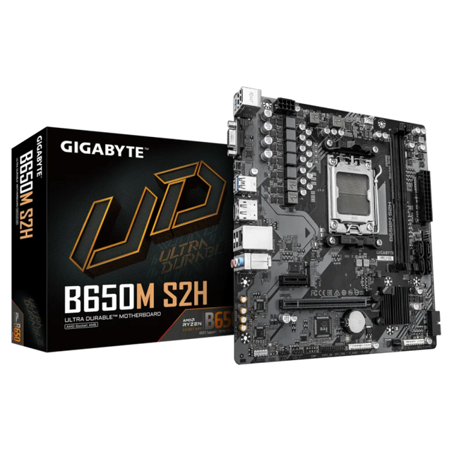 GIGABYTE B650M S2H, DDR5, SATA3, USB3.2Gen1, DP, AM5 mATX