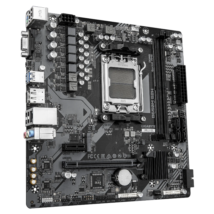 GIGABYTE B650M S2H, DDR5, SATA3, USB3.2Gen1, DP, AM5 mATX