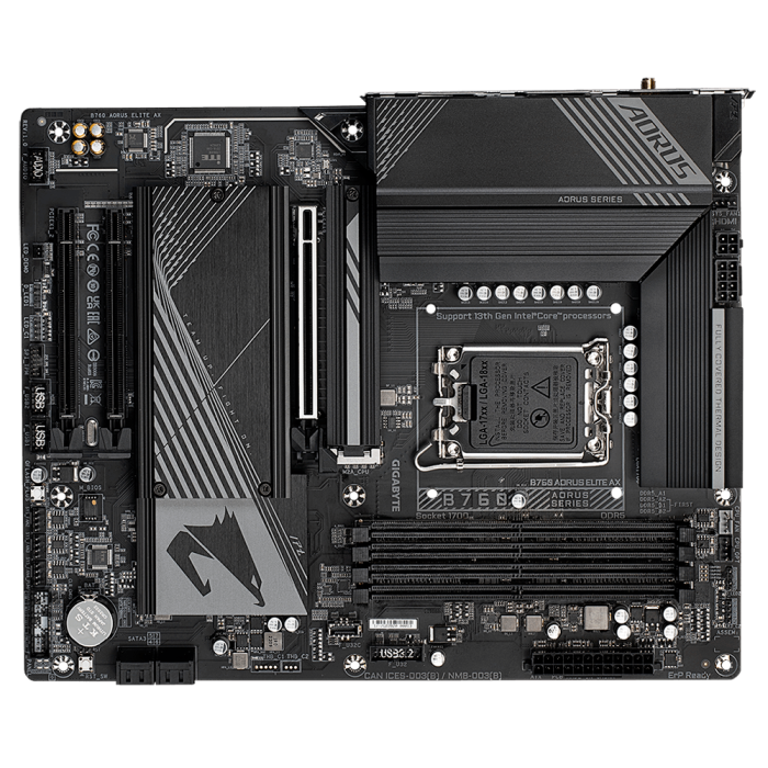 GIGABYTE B760 AORUS Elite AX, DDR5, SATA3, USB3.2Gen2, DP, WiFi 6E, LGA1700 ATX