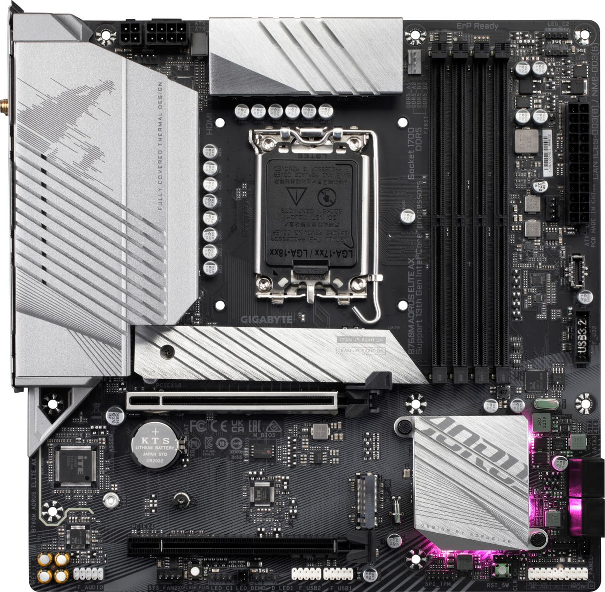 GIGABYTE B760M AORUS Elite AX, DDR4, SATA3, USB3.2Gen2x2, DP, WiFi 6E, LGA1700 mATX