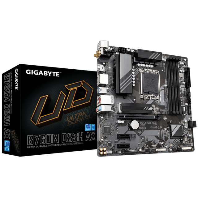 GIGABYTE B760M DS3H AX, DDR5, SATA3, USB3.2Gen2, DP, WiFi 6E, LGA1700 mATX