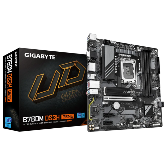 GIGABYTE B760M DS3H GEN5, DDR5, SATA3, USB3.2Gen2, DP, LGA1700 mATX