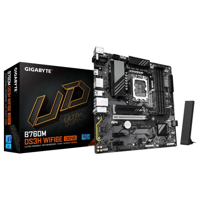 GIGABYTE B760M DS3H WF6E GEN5, DDR5, SATA3, USB3.2Gen2, DP, WiFi, LGA1700 mATX