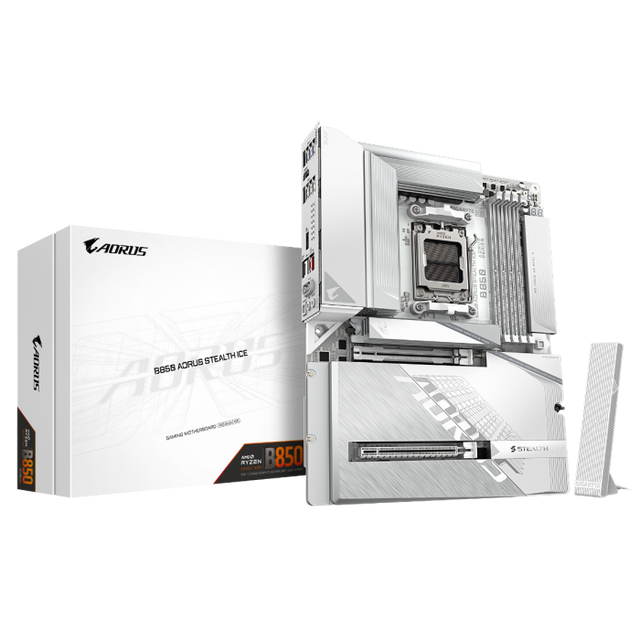 GIGABYTE B850 A STEALTH ICE, DDR5, SATA3, USB3.2Gen2x2, DP, 5GbE, WiFi, AM5 ATX