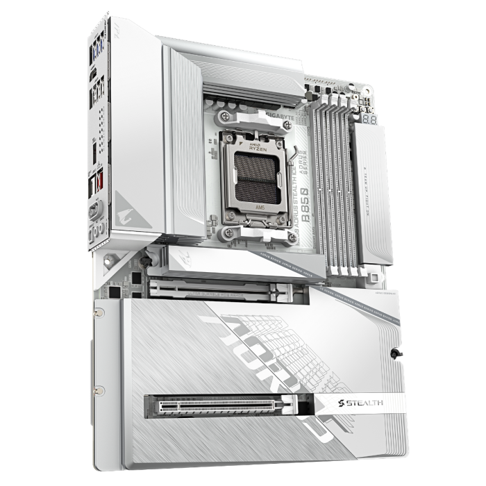 GIGABYTE B850 A STEALTH ICE, DDR5, SATA3, USB3.2Gen2x2, DP, 5GbE, WiFi, AM5 ATX