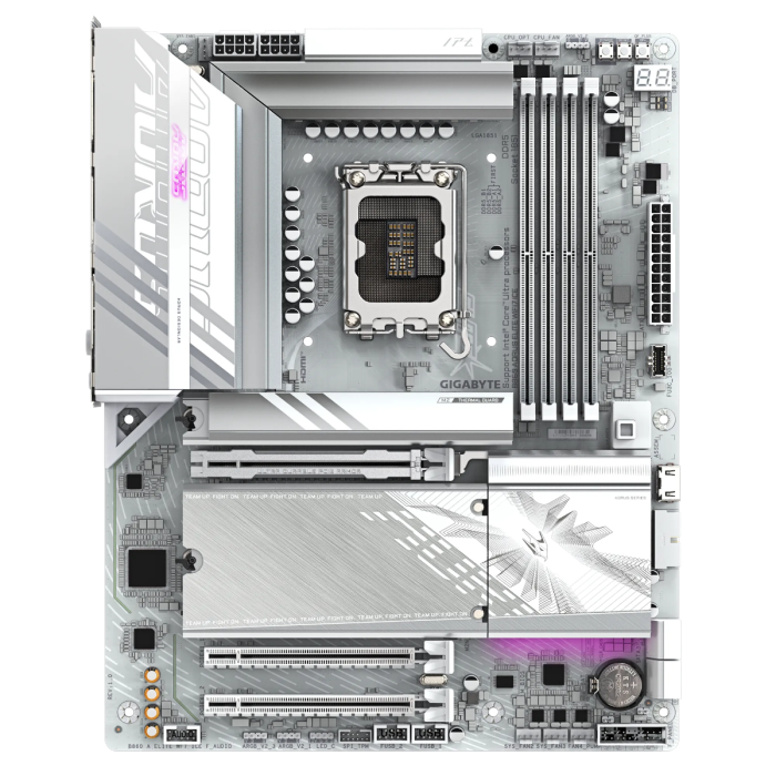 GIGABYTE B860 AORUS ELITE WF7 ICE, DDR5, SATA3, USB4, DP, Wi-Fi 7, LGA1851 ATX