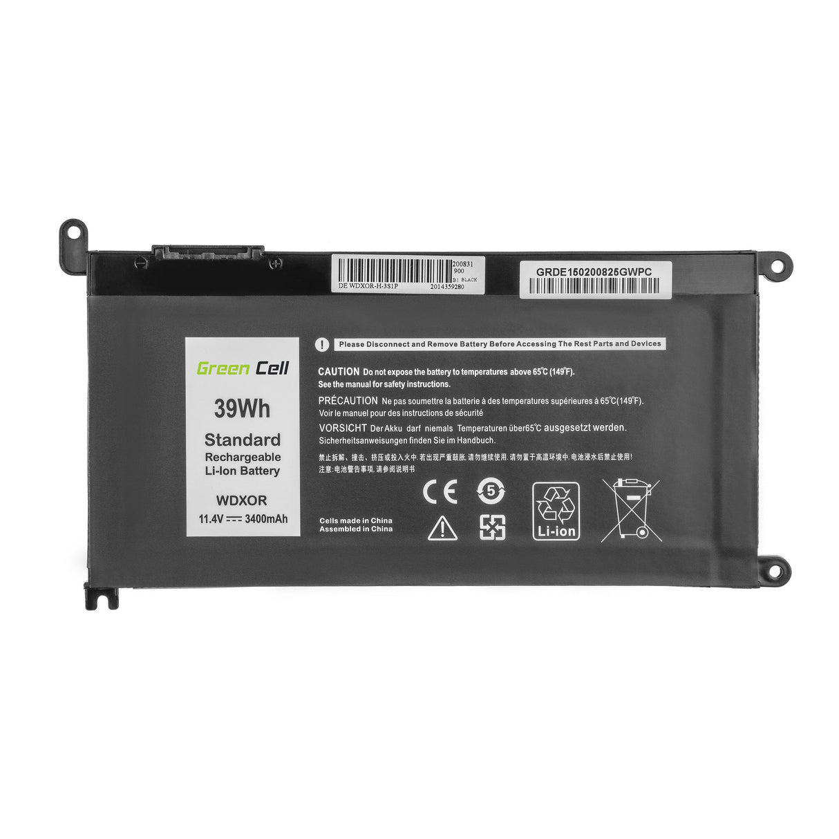 Green Cell baterija WDX0R WDXOR za Dell Inspiron 13 5368 5378 5379 14 5482 15 5565 5567 5568 5570 5578 5579 7560 7570 17 5770