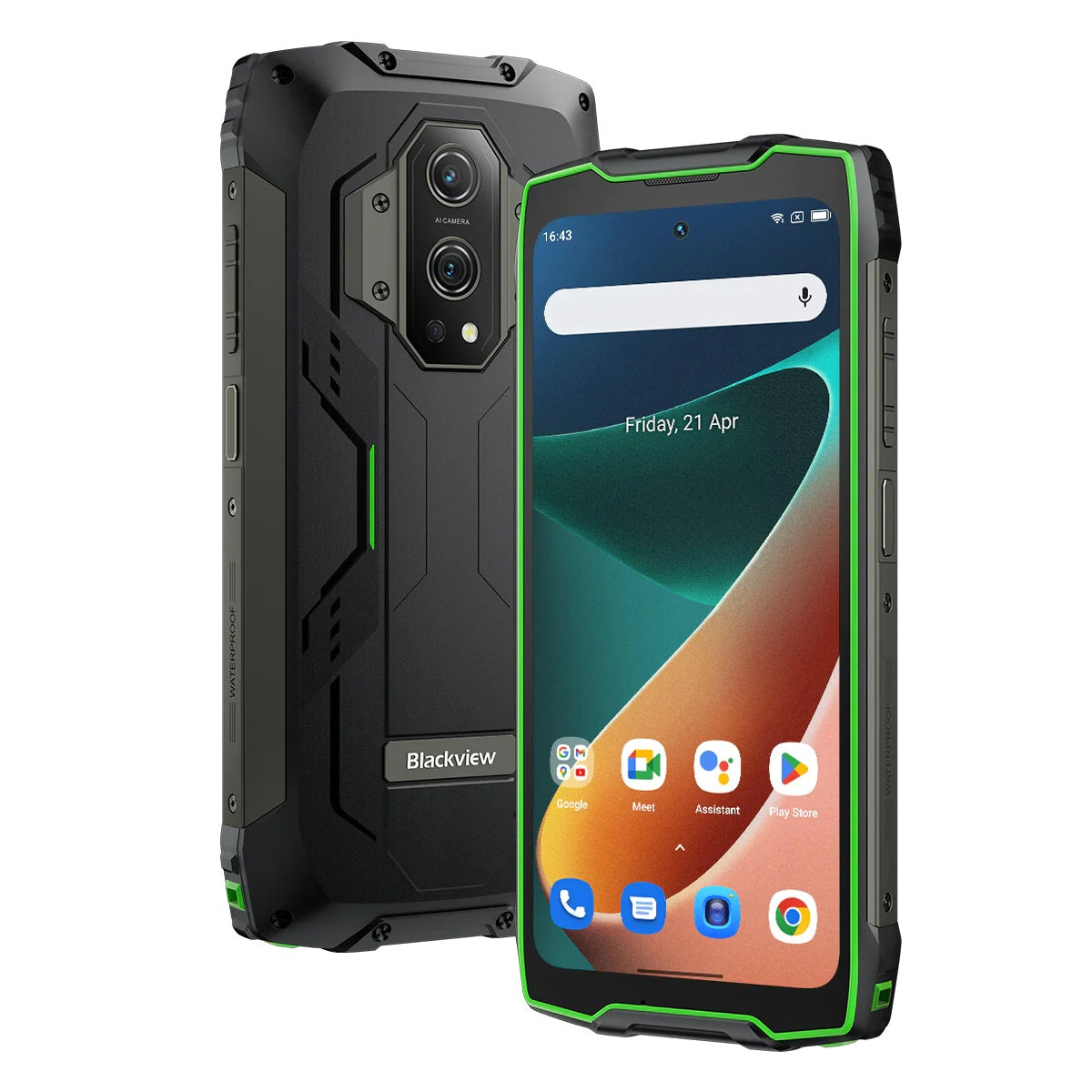 Blackview pametni robustni telefon BV9300 12GB+256GB z vgrajeno svetilko 100lm, zelen