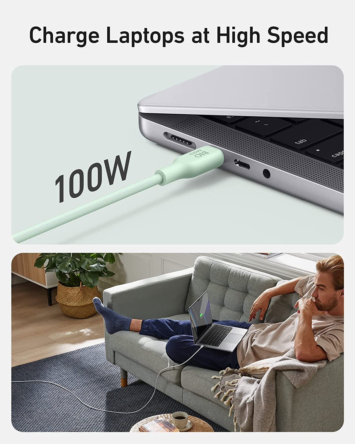 Anker 543 BIO USBC-USBC 0,9m kabel zelen
