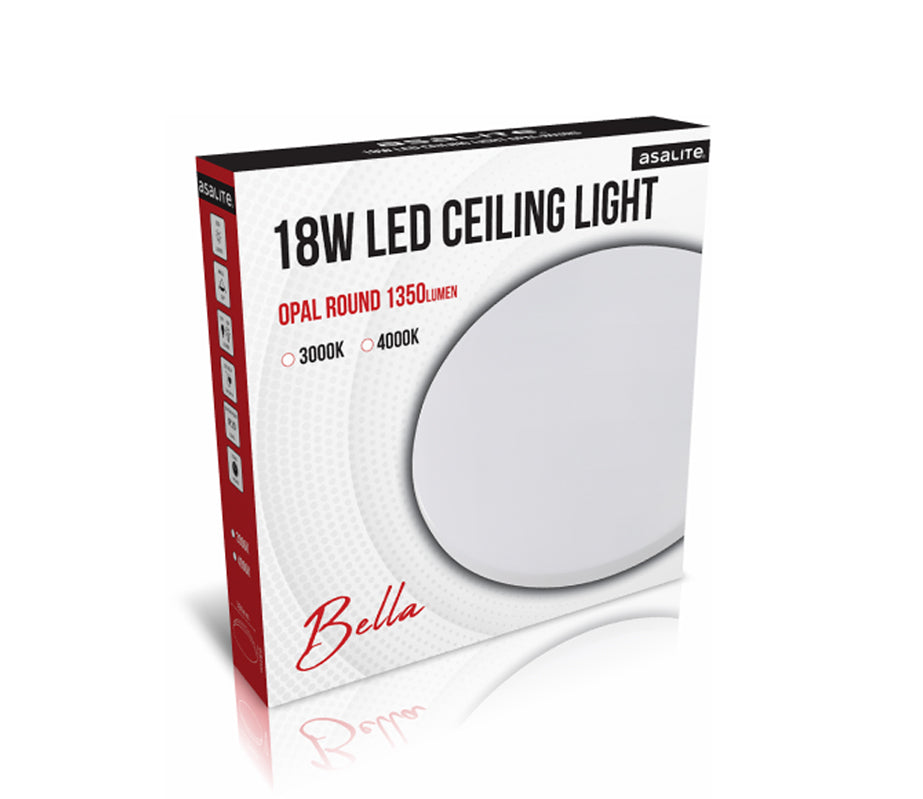 Stropna LED luč, okrogla, 18W OPAL, 3000K, 1350lm
