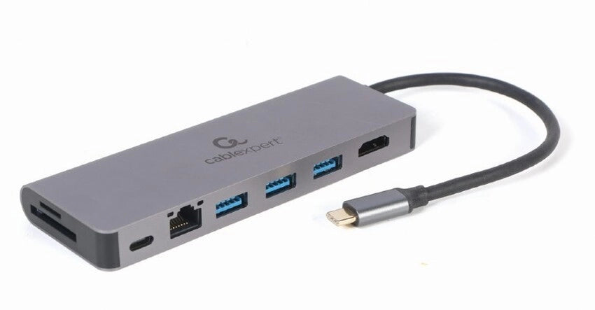 Priklopna postaja Gembird CM-COMBO5-05 USB-C - USB 3.0 + HDMI + PD + LAN + Card