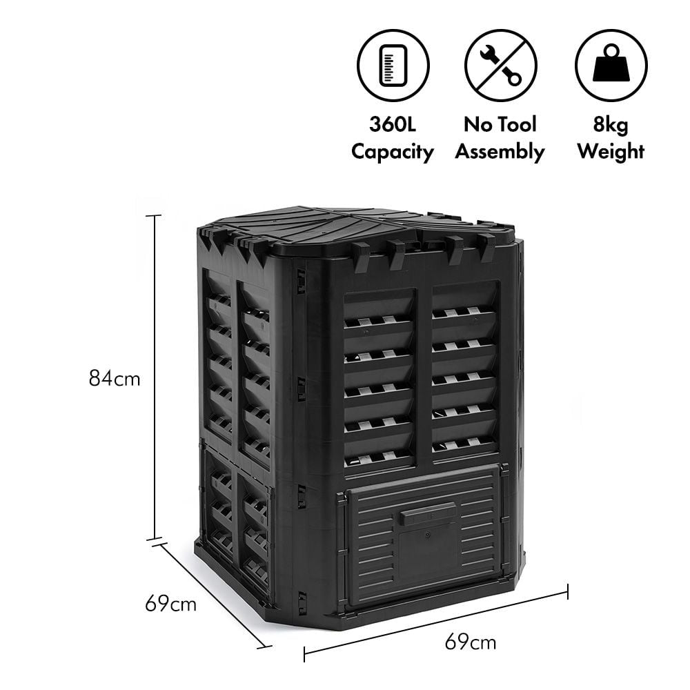 VonHaus Kompostnik - 360L črn 2500596