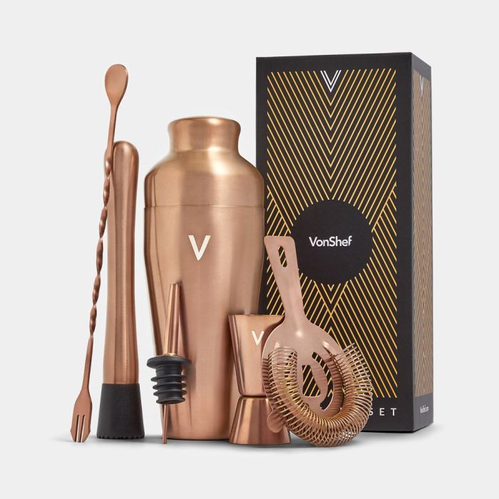 VonShef 6 delni set za koktajle Parisian Rose Gold