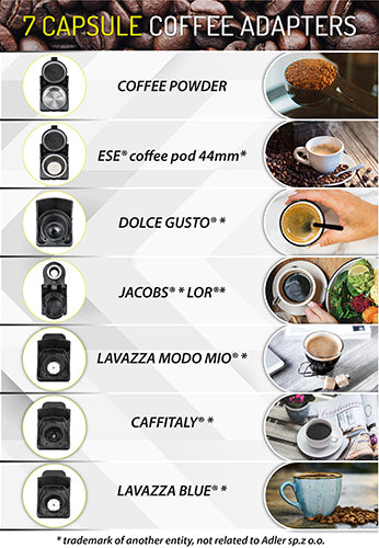 Camry espresso aparat z več različnimi kapsulami CR4414