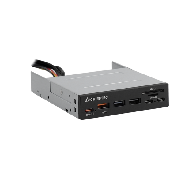 Chieftec all-in-one čitalec kartic 4x USB 3.2 Gen1 TypeA/C QC3.0 3,5 panel