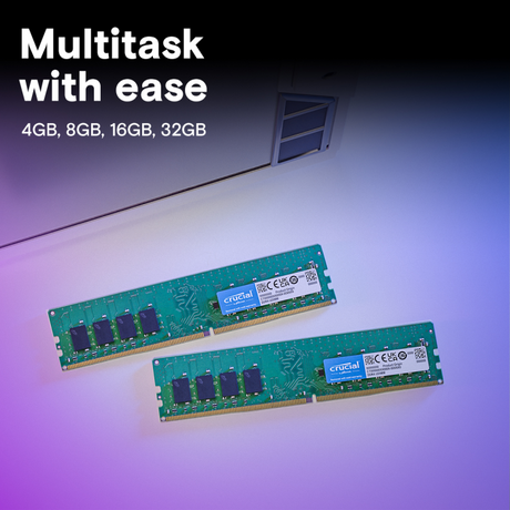 Crucial 8GB DDR4-3200 UDIMM PC4-25600 CL22, 1.2V
