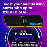 Crucial 32GB Kit (2x16GB) DDR5-5600 UDIMM CL46, 1.1V