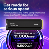 Crucial P510 2TB PCIe Gen5 NVMe 2280 M.2 SSD s hladilnikom