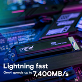 Crucial T500 2TB PCIe Gen4 NVMe M.2 SSD s hladilnikom