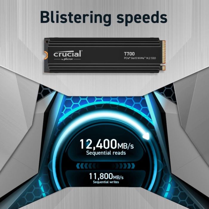 Crucial T700 1TB PCIe Gen5 NVMe M.2 SSD s hlajenjem