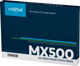CRUCIAL MX500 2TB SSD 2.5" SATA3 3D TLC, 7mm