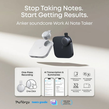 Anker Soundcore Work pametni AI snemalnik zvoka, bel