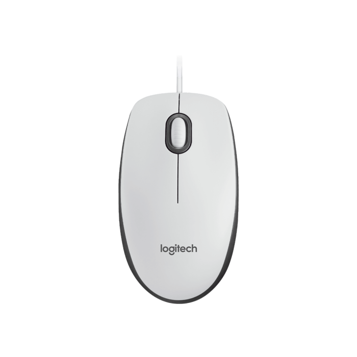 Logitech M100 optična miška, bela