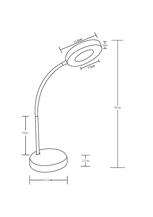 ASALITE namizna svetilka 6W, 4000K, 500lm, bela