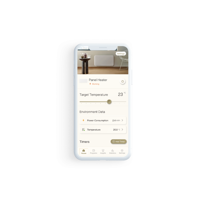 MILL panelni konvekcijski radiator 1300W bel jeklo PA1300WIFI4