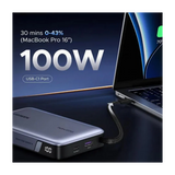 Ugreen 145W 20000mAh prenosna baterija z vgrajenim kablom