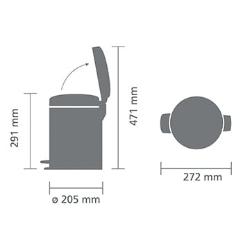 Brabantia koš za smeti 5L bel