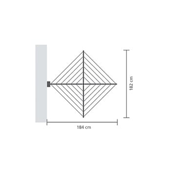 Brabantia stenski sušilnik WALLFIX za perilo, 24 m