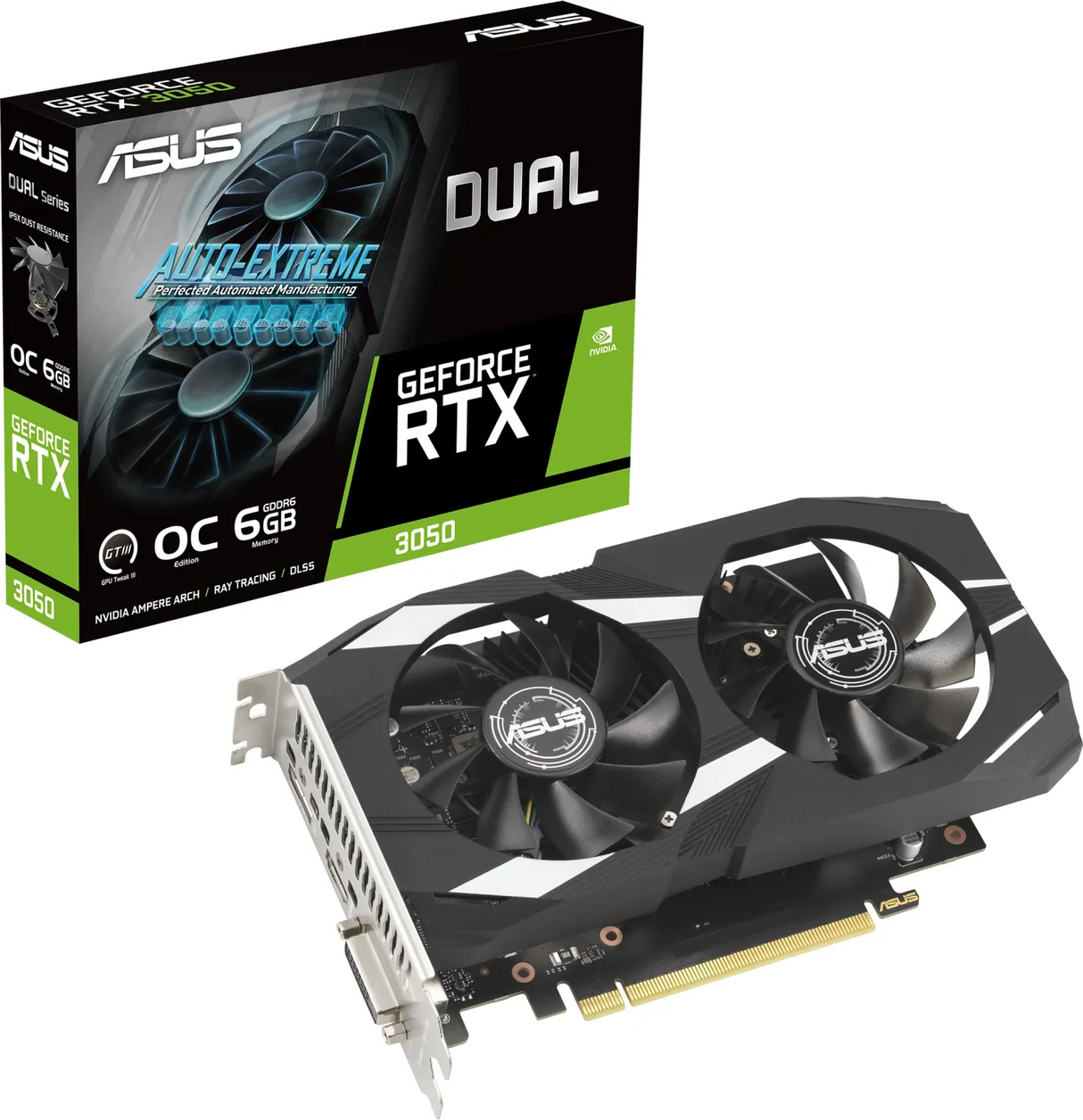 Grafična kartica ASUS GeForce RTX 3050 DUAL OC, 6GB GDDR6, PCI-E 4.0